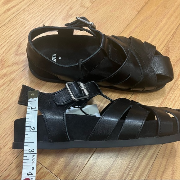 Zara Black Leather Fisherman Sandals - Picture 8 of 8